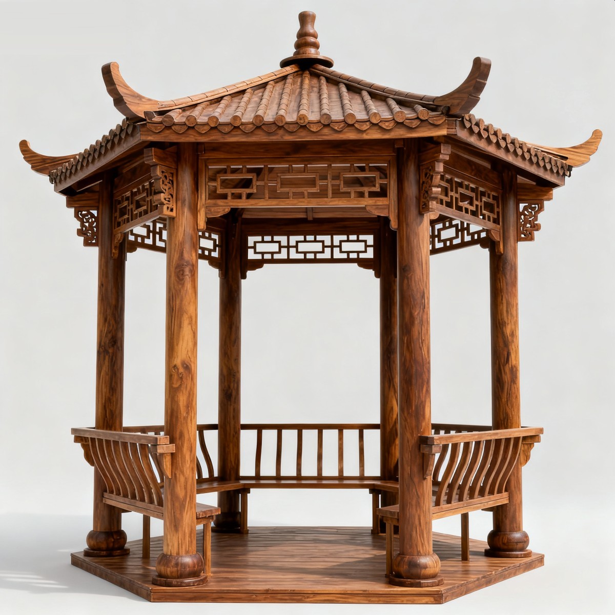 黑龙江中式风格防腐木凉亭,实木凉亭,木亭